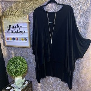 Black Bat-wing Sleeve Top